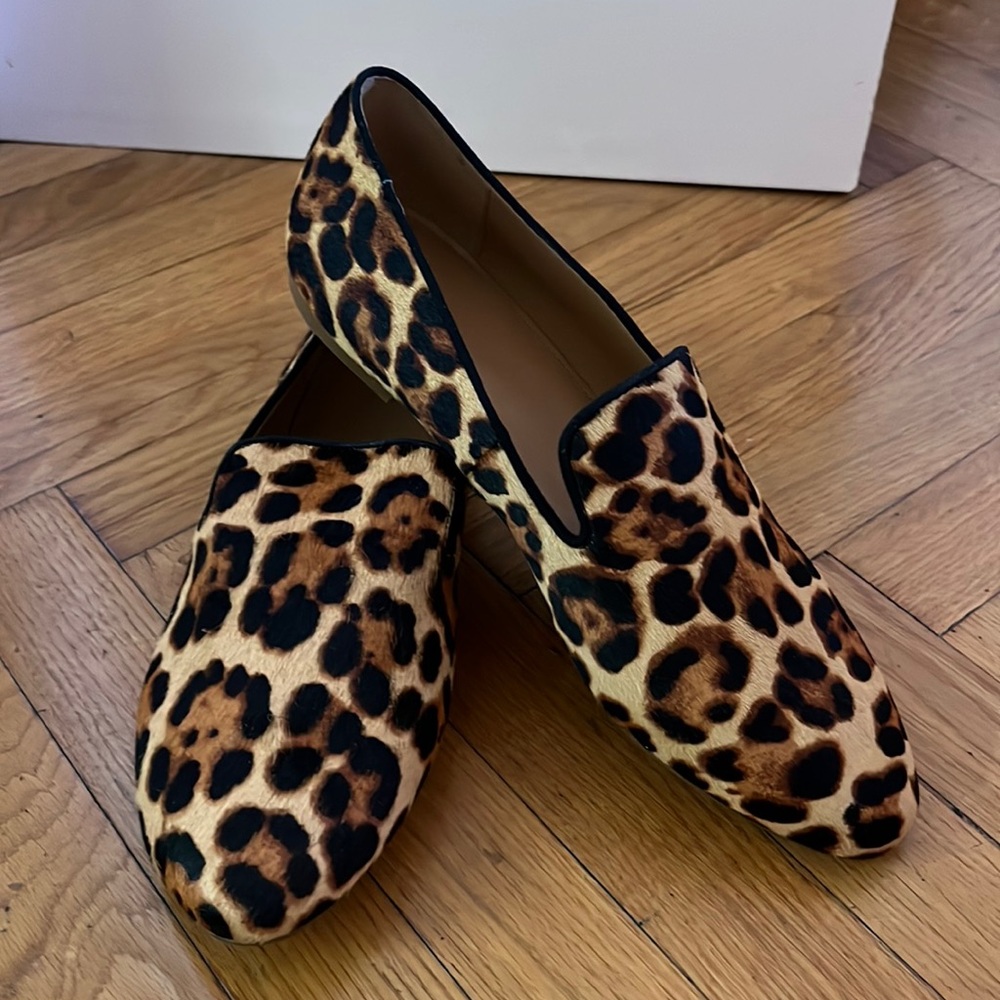 J. Crew brand new moccasins  animal print size 9 1/2 US